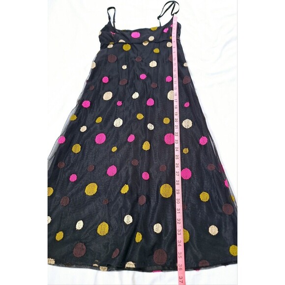 Tara Jarmon Multicolor Polkadot Midi Spaghetti Strap Dress Sz 38 / Small - Picture 8 of 8